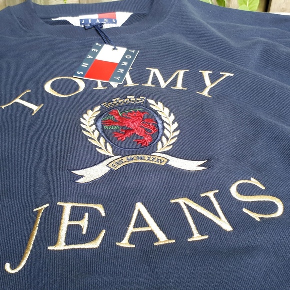 Tommy Jeans Crew Neck Navy Blue NWT XXL - Picture 5 of 8